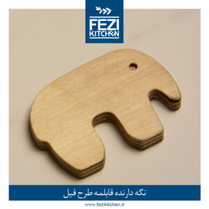 نگه دارنده درب قابلمه چوبی طرح فیل